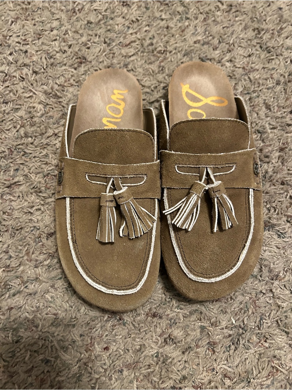Sam Edelman Brown Suede Tassel Mule Clogs - Picture 4 of 8
